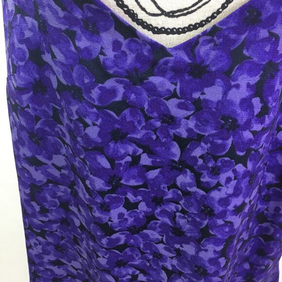 A New Day Shirt Blue Small Floral Tank Top - Picture 3 of 15